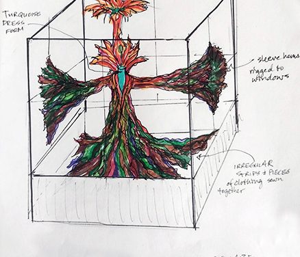 Phoenix Rising by A. Laura Brody Art Installation at Adams Square Mini Park Gas Station