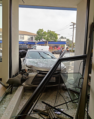 Vehicle Collision at  the Verdugo Hills Council Building in Glendale; No Injuries Reported